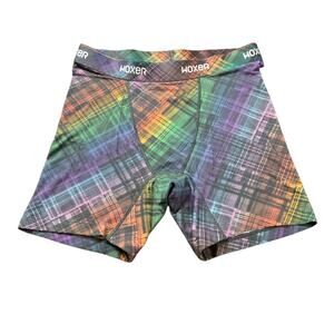 Woxer Womens M Boxer Briefs Rainbow Plaid Pride 9” Modal Underwear NWOT Comfort